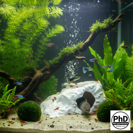 Aquarium Decor Cave - 3D Printed Fish Hide - Single Entrance Rock Den - "Brackish Den" Model