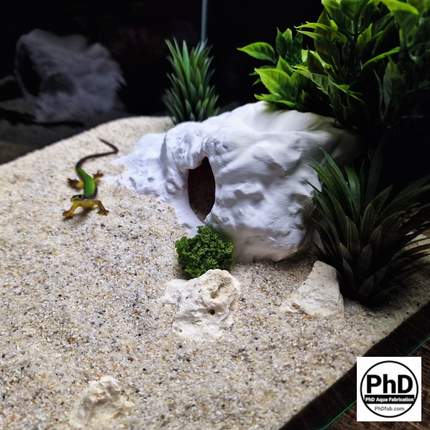 Aquarium Decor Cave - 3D Printed Fish Hide - Single Entrance Rock Den - "Brackish Den" Model