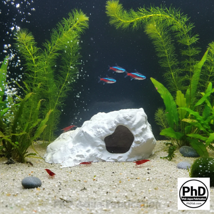 Aquarium Decor Cave - 3D Printed Fish Hide - Single Entrance Rock Den - "Brackish Den" Model