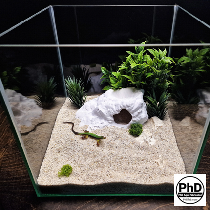 Aquarium Decor Cave - 3D Printed Fish Hide - Single Entrance Rock Den - "Brackish Den" Model