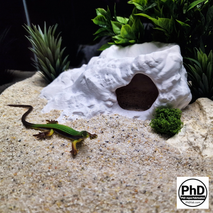 Aquarium Decor Cave - 3D Printed Fish Hide - Single Entrance Rock Den - "Brackish Den" Model