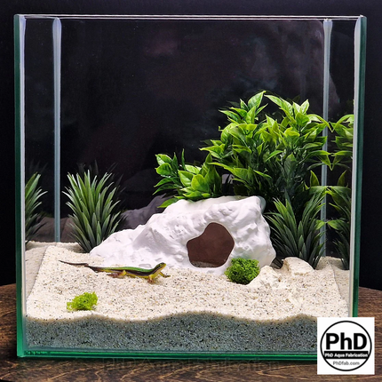 Aquarium Decor Cave - 3D Printed Fish Hide - Single Entrance Rock Den - "Brackish Den" Model