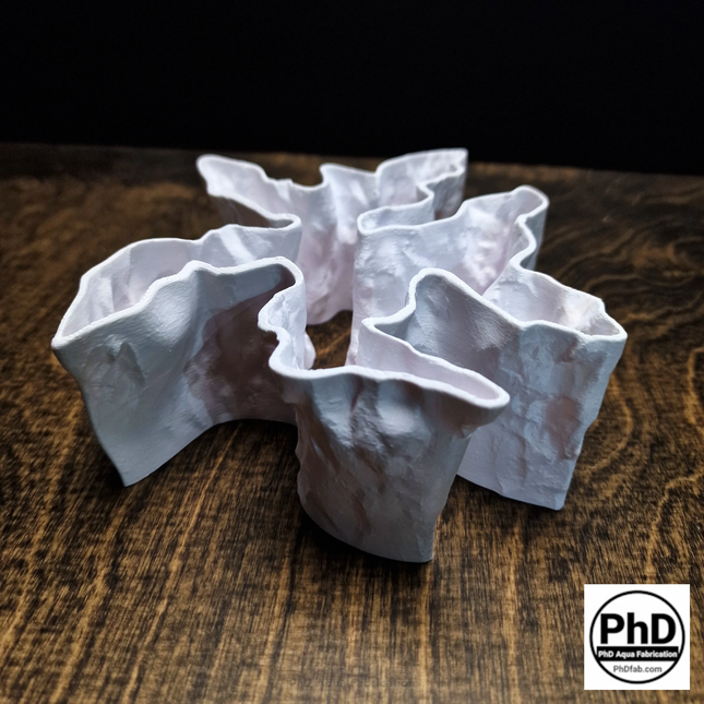 PhD Aqua Fabrication Aquarium Rock Cave, 3D Printed Fish Tank Divider & Reptile Hide, Realistic Stone Aquascape Feature - "Current Divider" Model