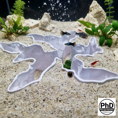 Aquarium Rock Cave, 3D Printed Fish Tank Divider & Reptile Hide, Realistic Stone Aquascape Feature - "Current Divider" Model