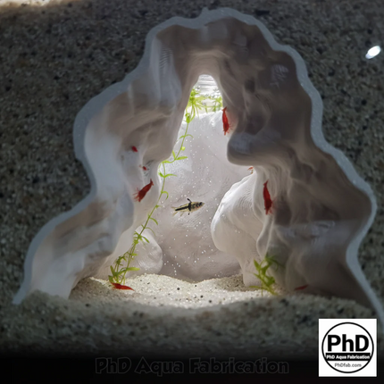Aquarium Cave Underground Tunnel Hiding Spot - 3D Printed Rock Hide - Modular Fish Tank Decor - "Rift Channel" Model
