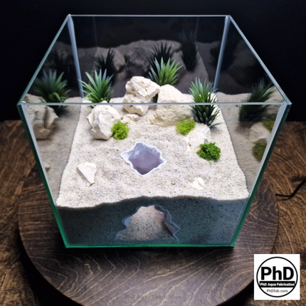 Aquarium Cave Underground Tunnel Hiding Spot - 3D Printed Rock Hide - Modular Fish Tank Decor - "Rift Channel" Model