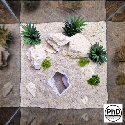 Aquarium Cave Underground Tunnel Hiding Spot - 3D Printed Rock Hide - Modular Fish Tank Decor - "Rift Channel" Model