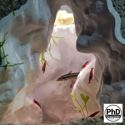 Aquarium Cave Underground Tunnel Hiding Spot - 3D Printed Rock Hide - Modular Fish Tank Decor - "Rift Channel" Model