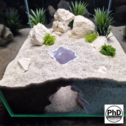 Aquarium Cave Underground Tunnel Hiding Spot - 3D Printed Rock Hide - Modular Fish Tank Decor - "Rift Channel" Model