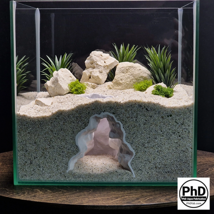 Aquarium Cave Underground Tunnel Hiding Spot - 3D Printed Rock Hide - Modular Fish Tank Decor - "Rift Channel" Model