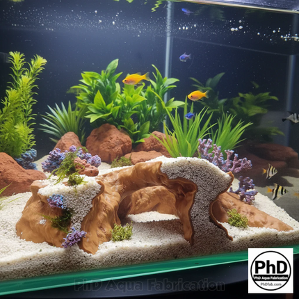 Aquarium Cave Decor - 3D Printed Rock Feature Hideout for Betta & Shrimp - Natural Stone Look Fish Tank Ornament - "Which Way" Model