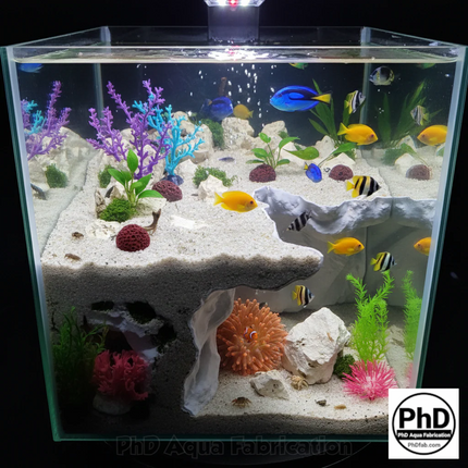 Aquarium Cave - Unique Fish Tank Decor & Hiding Spot - Natural Rock Texture Terrarium Decoration - "Different Worlds" Model