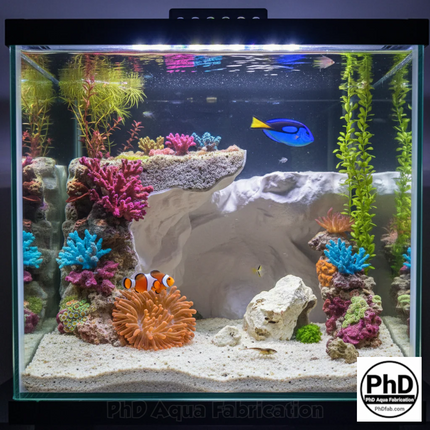 Aquarium Cave - Unique Fish Tank Decor & Hiding Spot - Natural Rock Texture Terrarium Decoration - "Different Worlds" Model