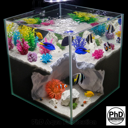 Aquarium Cave - Unique Fish Tank Decor & Hiding Spot - Natural Rock Texture Terrarium Decoration - "Different Worlds" Model