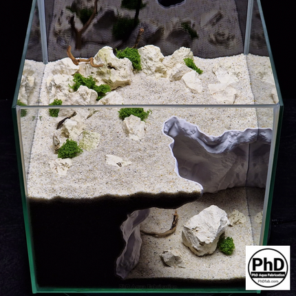 Aquarium Cave - Unique Fish Tank Decor & Hiding Spot - Natural Rock Texture Terrarium Decoration - "Different Worlds" Model