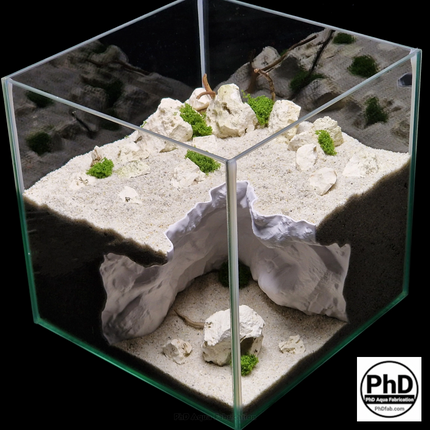 Aquarium Cave - Unique Fish Tank Decor & Hiding Spot - Natural Rock Texture Terrarium Decoration - "Different Worlds" Model