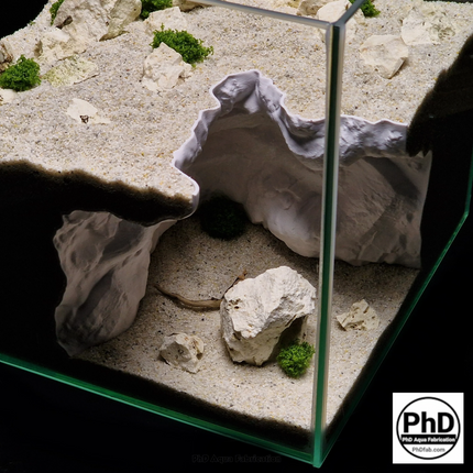 Aquarium Cave - Unique Fish Tank Decor & Hiding Spot - Natural Rock Texture Terrarium Decoration - "Different Worlds" Model