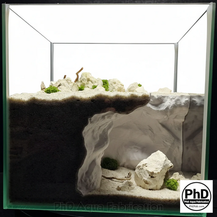 Aquarium Cave - Unique Fish Tank Decor & Hiding Spot - Natural Rock Texture Terrarium Decoration - "Different Worlds" Model