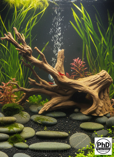 Aquarium Driftwood Decor - Freshwater Fish Tank Decor & Reptile Terrarium Accessories - "Driftwood Hideout" Model