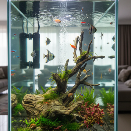 Aquarium Driftwood Decor - Freshwater Fish Tank Decor & Reptile Terrarium Accessories - "Driftwood Hideout" Model