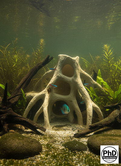 Aquarium Wood Decor Red Mangrove Caves - 3D Printed Natural Root Hideout for Fish & Shrimp - "Red Mangrove Caves" Model