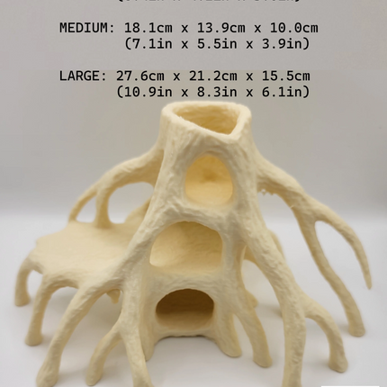 Aquarium Wood Decor Red Mangrove Caves - 3D Printed Natural Root Hideout for Fish & Shrimp - "Red Mangrove Caves" Model