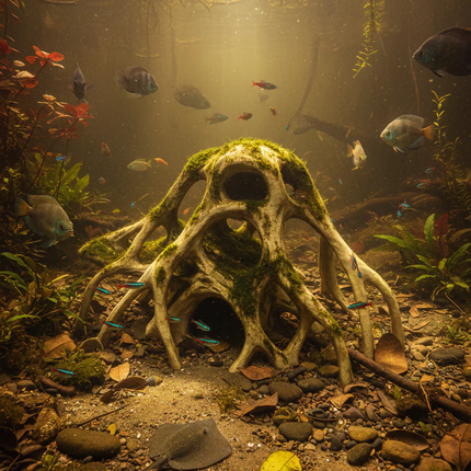 Aquarium Driftwood Decor Red Mangrove Roots - 3D Printed Natural Look Wood for Fish Tanks - "Red Mangrove Roots" Model