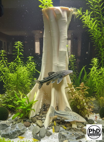 Aquarium Driftwood Decor - 3D Printed Wood Branch for Fish Tank & Reptile Terrarium, Realistic Aquascape - "Amazonian Driftwood" Model