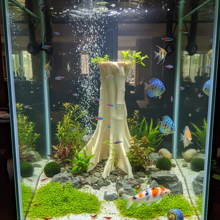 Aquarium Driftwood Decor - 3D Printed Wood Branch for Fish Tank & Reptile Terrarium, Realistic Aquascape - "Amazonian Driftwood" Model