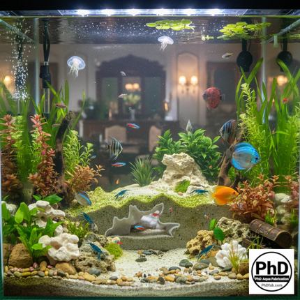Aquarium Cave Decor - Underground Tunnel & Root Cavern - Natural Look Aquascaping & Terrarium Ornament - "Sunflower Root Cavern" Model