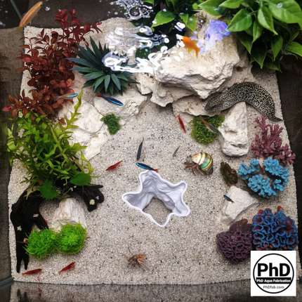Aquarium Cave Decor - Underground Tunnel & Root Cavern - Natural Look Aquascaping & Terrarium Ornament - "Sunflower Root Cavern" Model