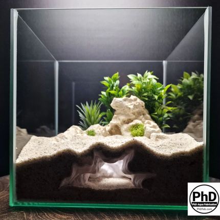 Aquarium Cave Decor - Underground Tunnel & Root Cavern - Natural Look Aquascaping & Terrarium Ornament - "Sunflower Root Cavern" Model