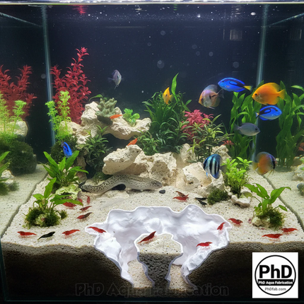 Aquarium Decor Rift - 3D Printed Double Divider for Fish Tank Aquascaping - "Rocky Chaos Den" Model