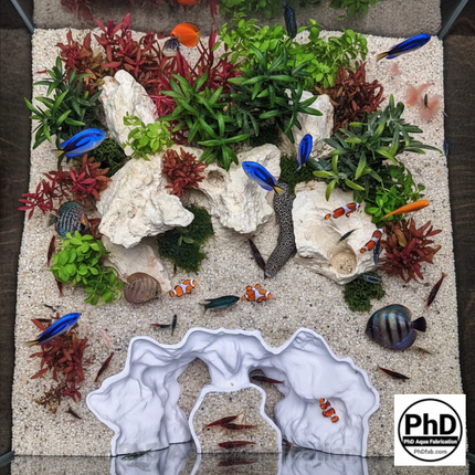 Aquarium Decor Rift - 3D Printed Double Divider for Fish Tank Aquascaping - "Rocky Chaos Den" Model
