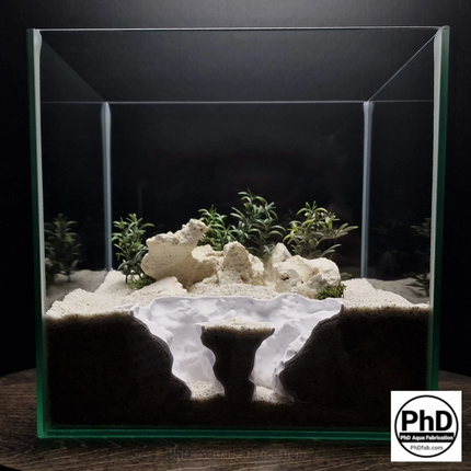 Aquarium Decor Rift - 3D Printed Double Divider for Fish Tank Aquascaping - "Rocky Chaos Den" Model