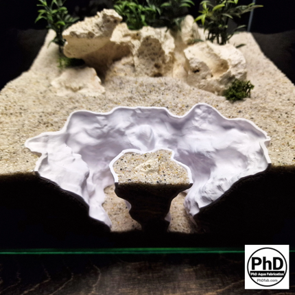 Aquarium Decor Rift - 3D Printed Double Divider for Fish Tank Aquascaping - "Rocky Chaos Den" Model