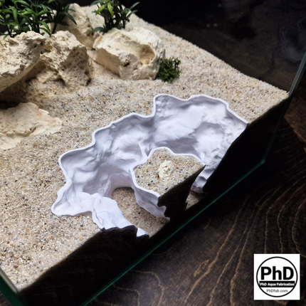Aquarium Decor Rift - 3D Printed Double Divider for Fish Tank Aquascaping - "Rocky Chaos Den" Model
