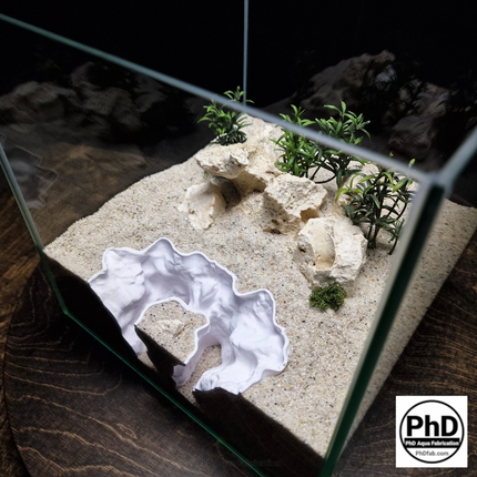 Aquarium Decor Rift - 3D Printed Double Divider for Fish Tank Aquascaping - "Rocky Chaos Den" Model