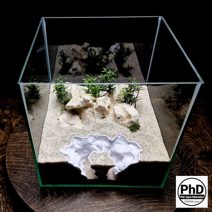 Aquarium Decor Rift - 3D Printed Double Divider for Fish Tank Aquascaping - "Rocky Chaos Den" Model