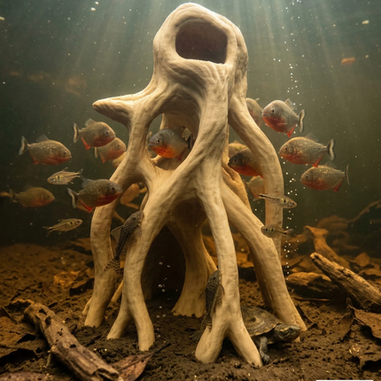 Aquarium Wood Decor - Tall 3D Printed Natural Look Wood Propagules for Vertical Aquascaping - "High Mangrove Roots" Model