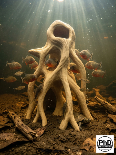 Aquarium Wood Decor - Tall 3D Printed Natural Look Wood Propagules for Vertical Aquascaping - "High Mangrove Roots" Model