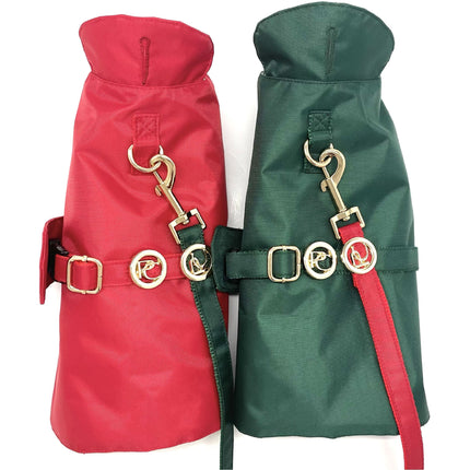 Puccissimé Pet Couture Red Waterproof Insulated Dog Rain Jacket